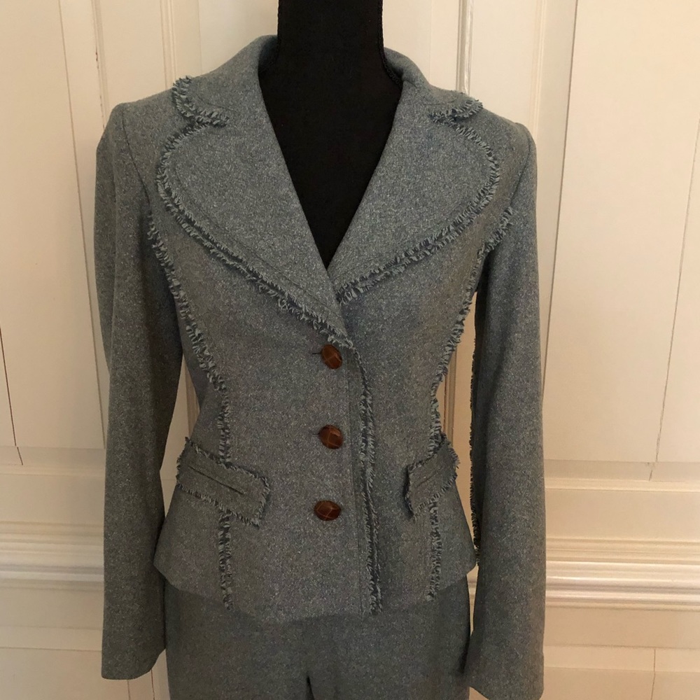 Etcetera Bluish -green raw edge pant suit - Picture 8 of 8